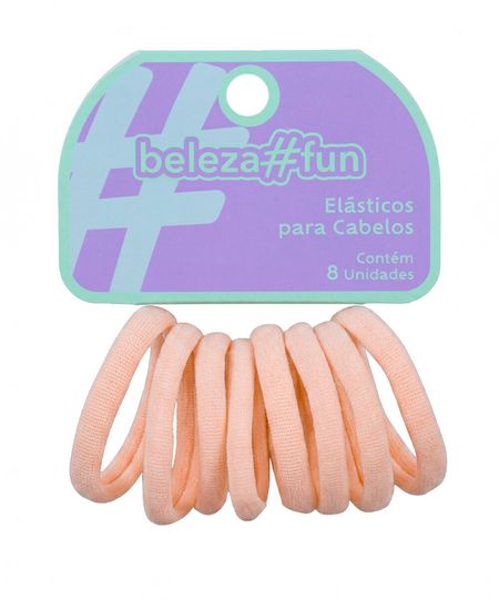kit de elásticos para cabelo bege com 8 unidades UNICO