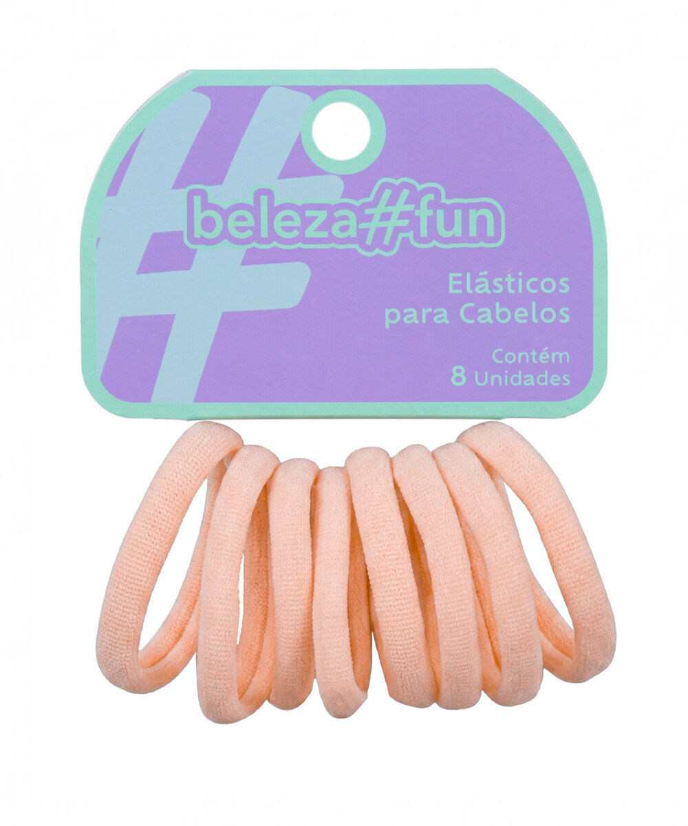kit de elásticos para cabelo bege com 8 unidades