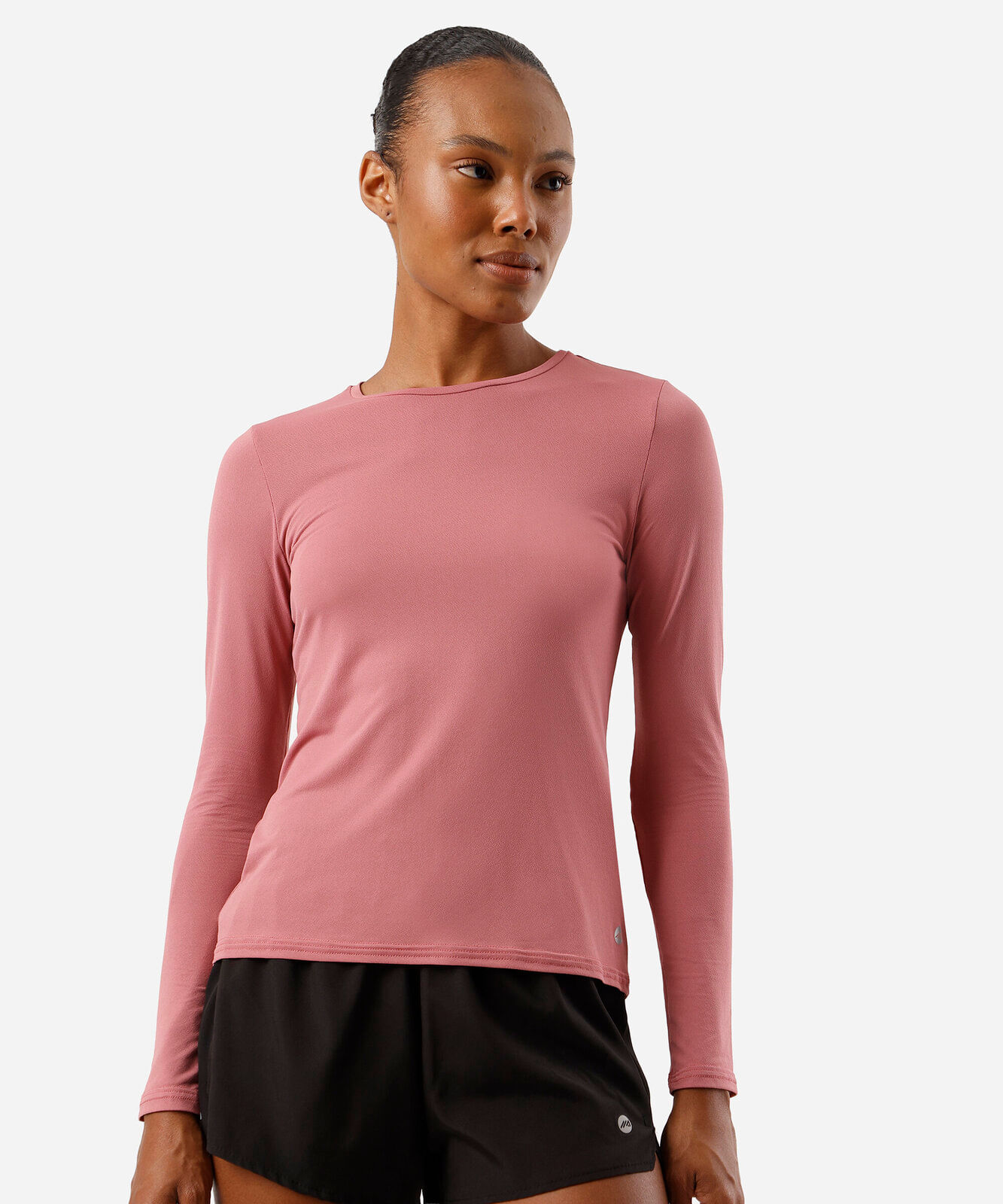 blusa feminina esportiva de poliamida manga longa rosa
