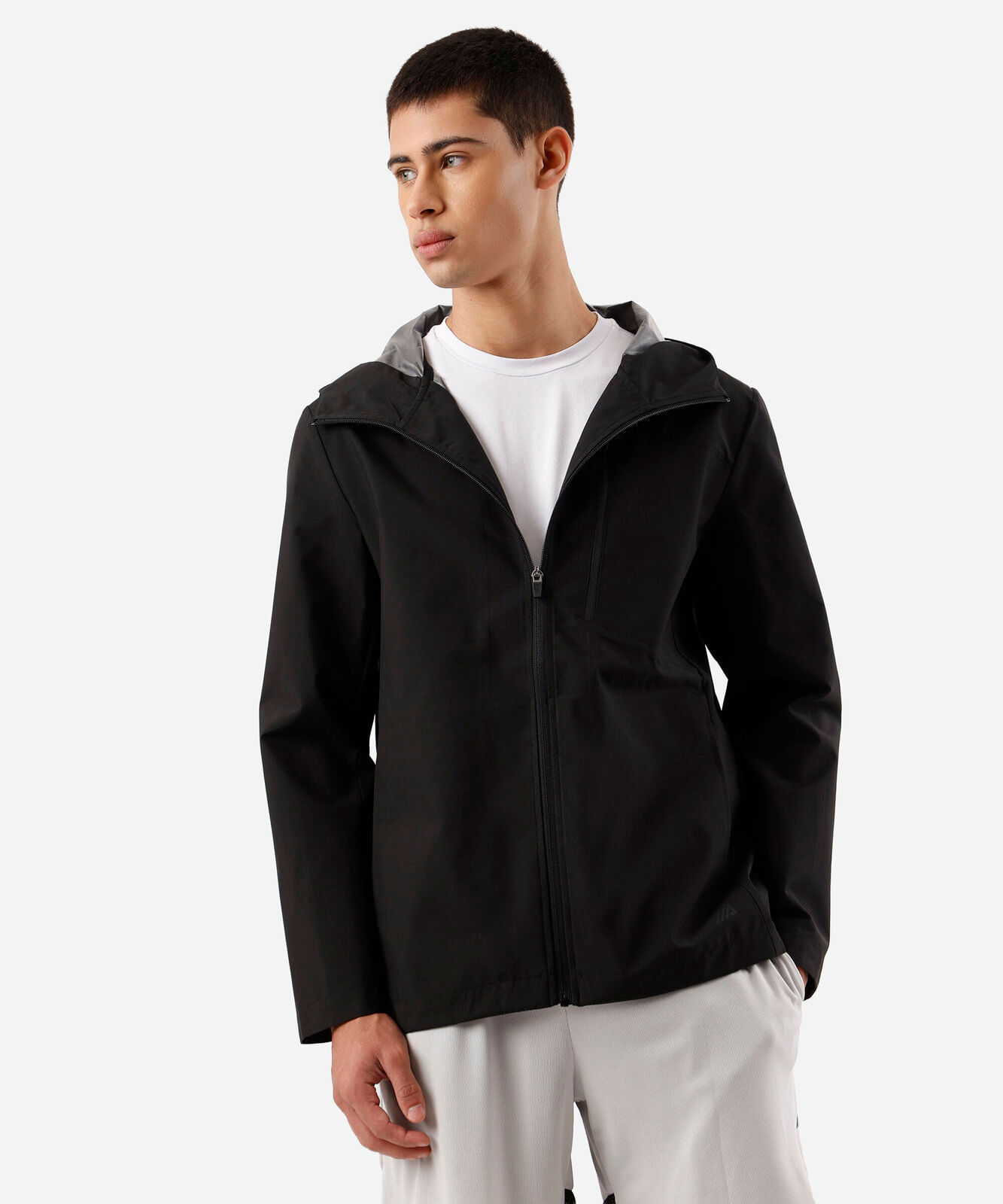 jaqueta esportiva masculina com capuz preta