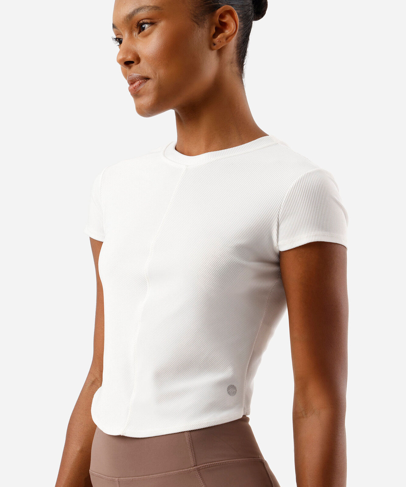 blusa cropped feminina esportiva manga curta branca