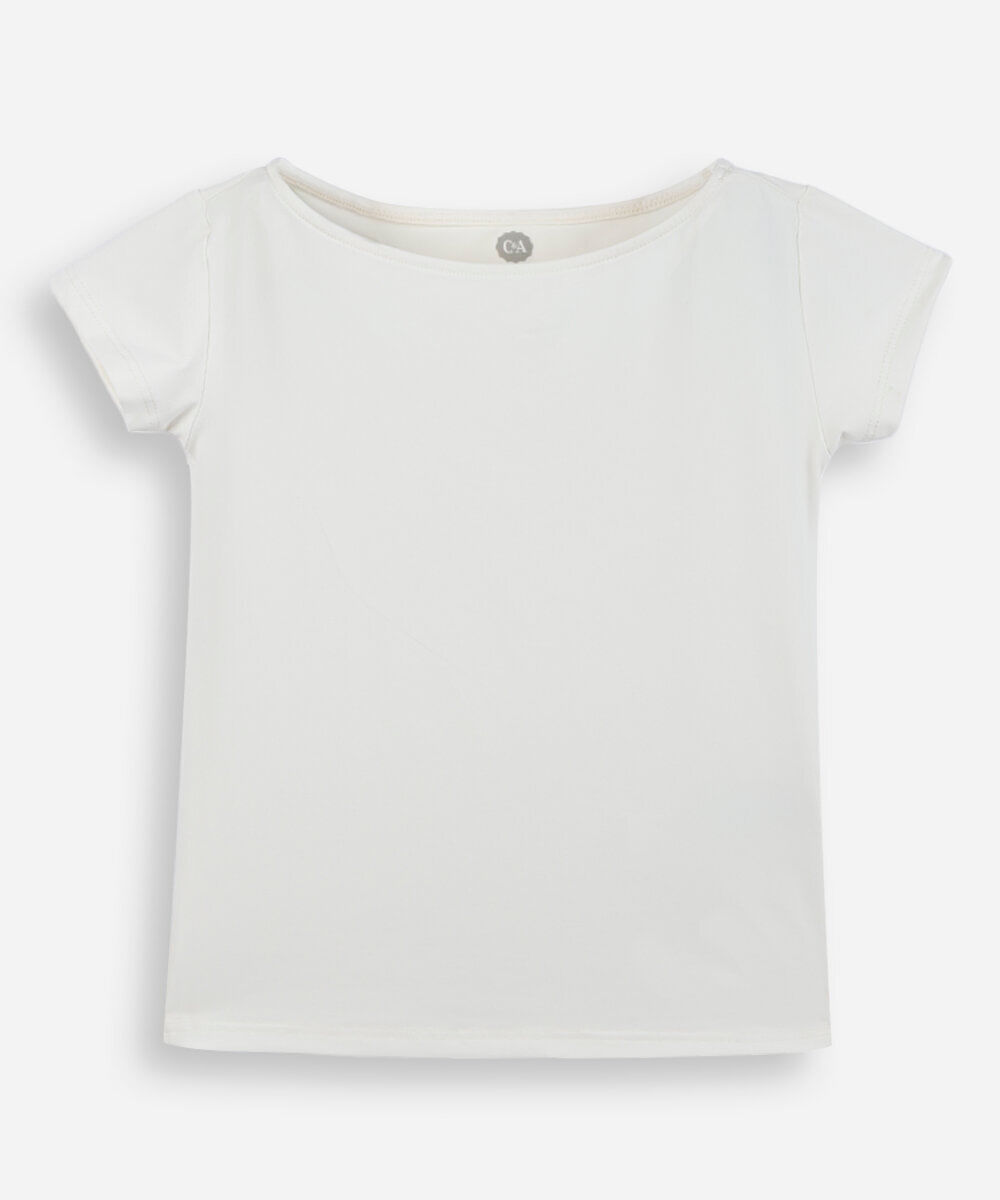 blusa infantil de poliamida off white