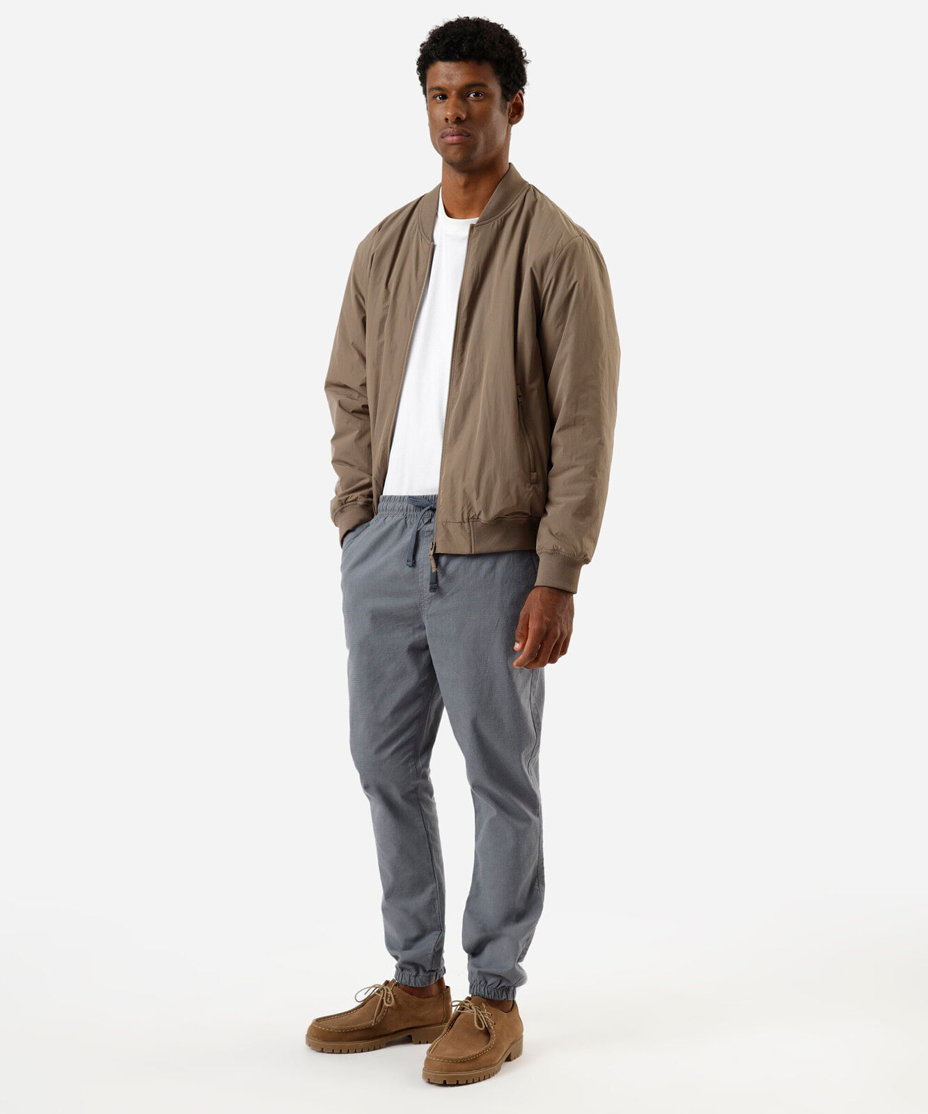calça jogger masculina de sarja cinza