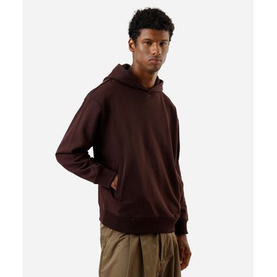 blusão oversized masculino de moletom com capuz marrom