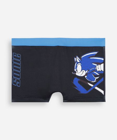 sunga infantil sonic preta 8