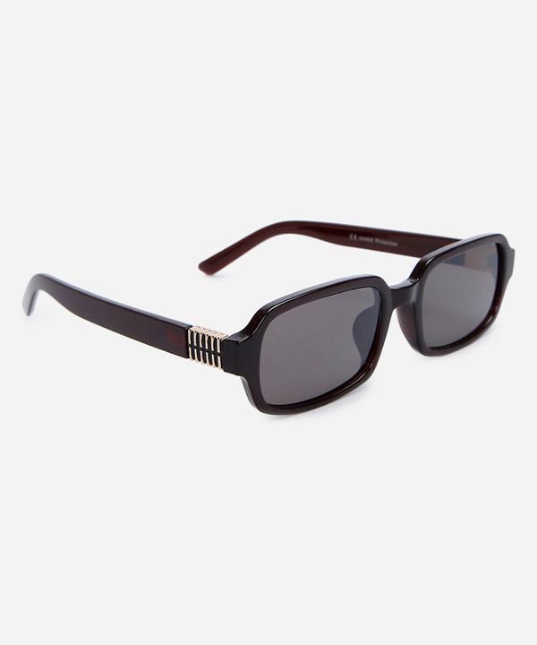 óculos de sol feminino quadrado de acetato triton marrom UNICO