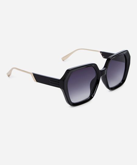 óculos de sol feminino quadrado de acetato triton preto UNICO