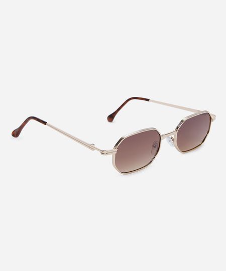 óculos de sol feminino oval de metal triton dourado UNICO