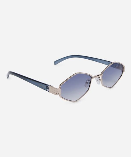 óculos de sol feminino hexagonal de metal triton dourado UNICO