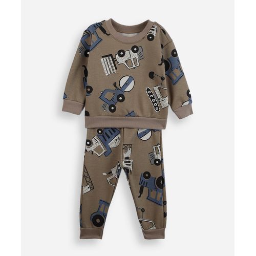 conjunto infantil transportes bege