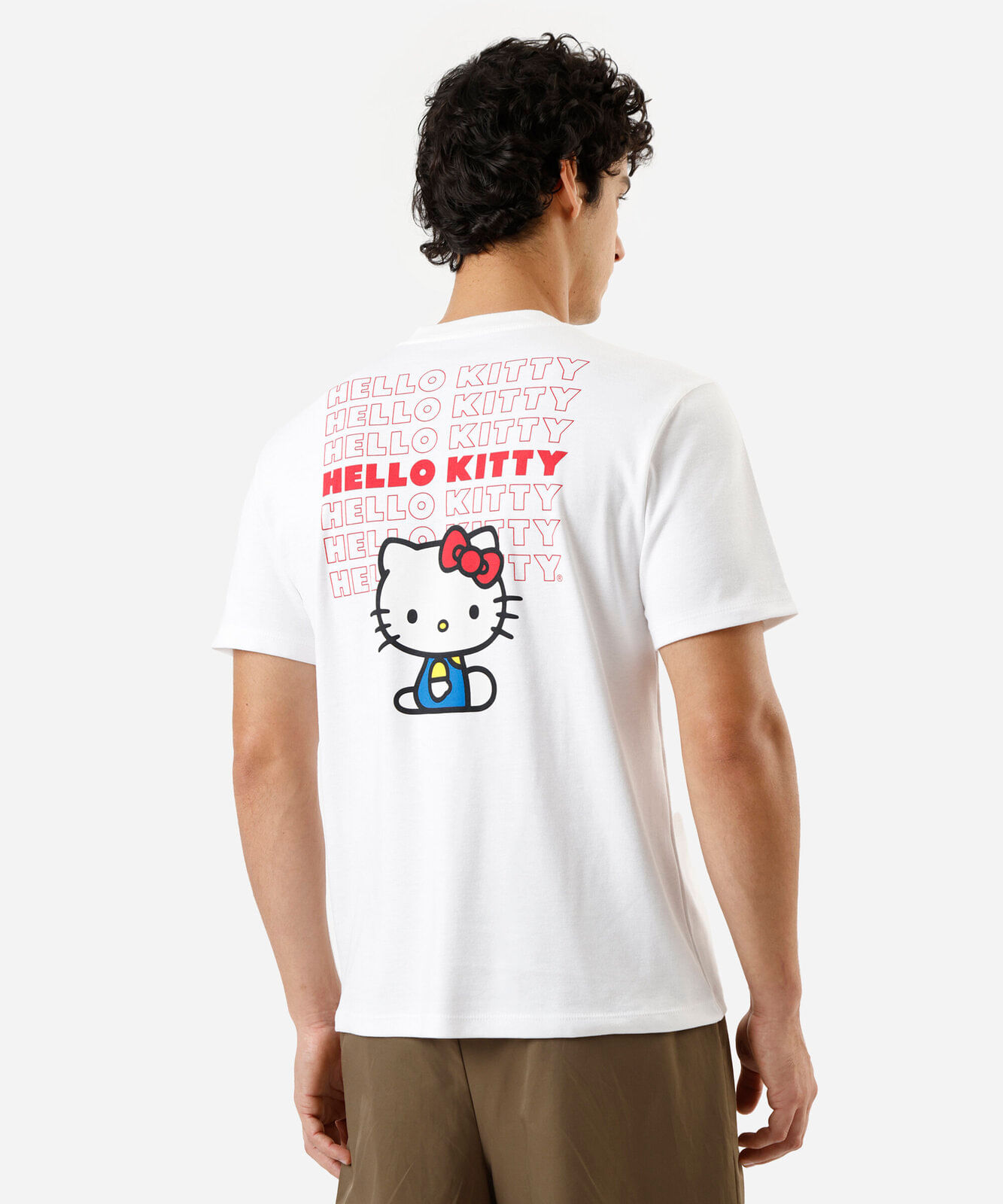 camiseta masculina manga curta hello kitty off white