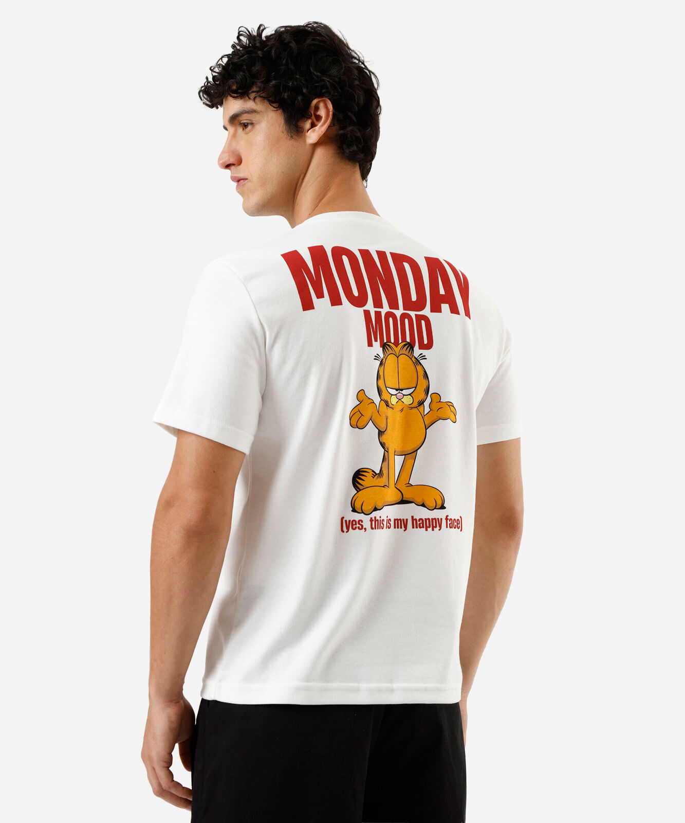 camiseta masculina de algodão garfield off white