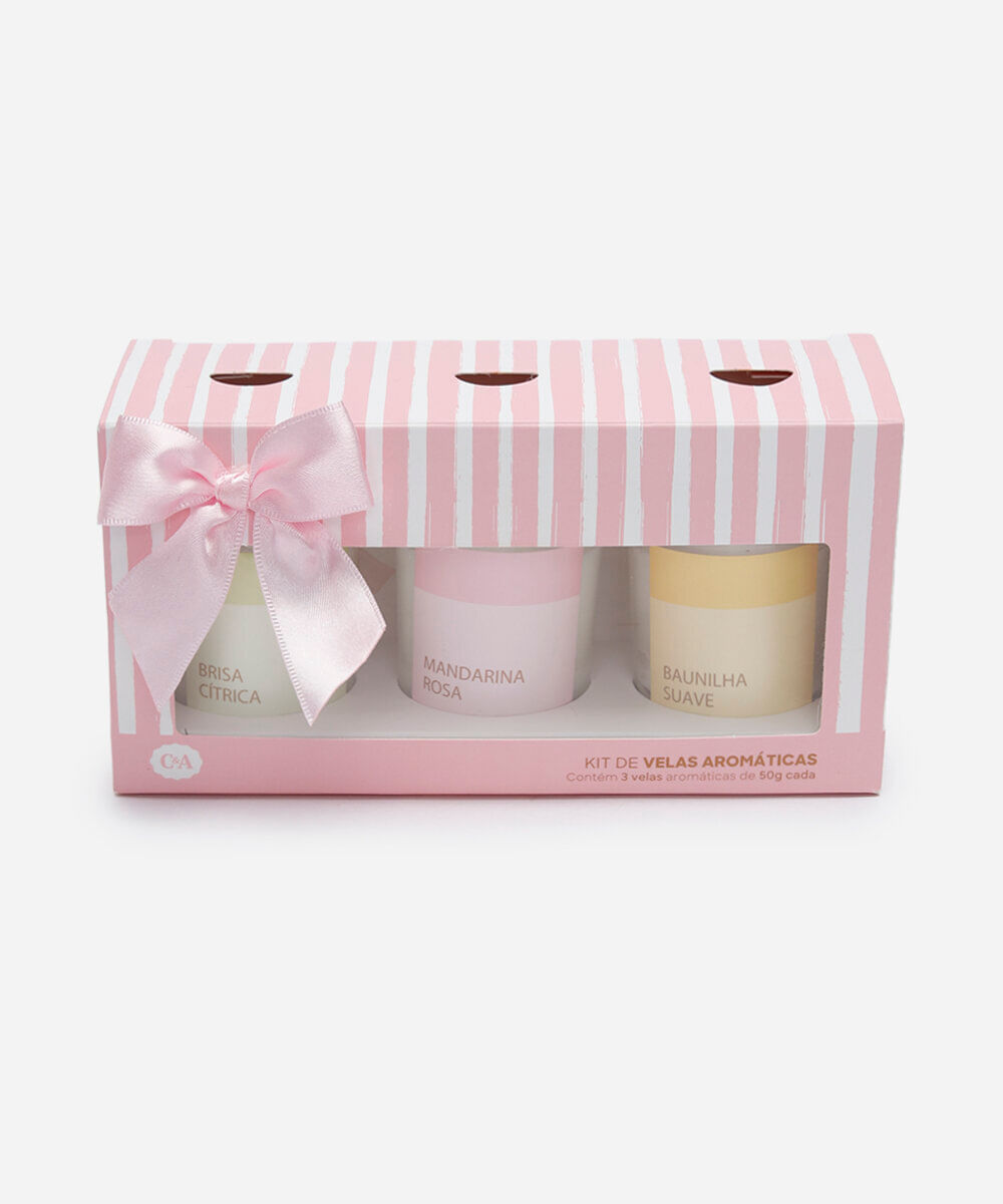 kit de 3 velas aromáticas beleza cea