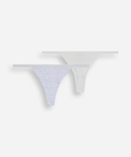 kit de 2 calcinhas string fio dental feminina de algodão colorido GG