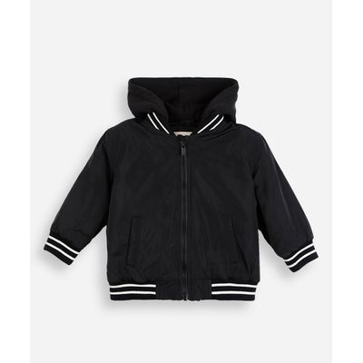 jaqueta bomber infantil com capuz preta