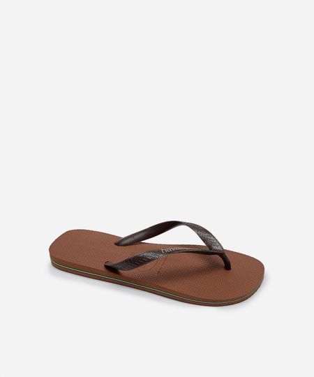 chinelo havaianas masculino brasil marrom 37-38