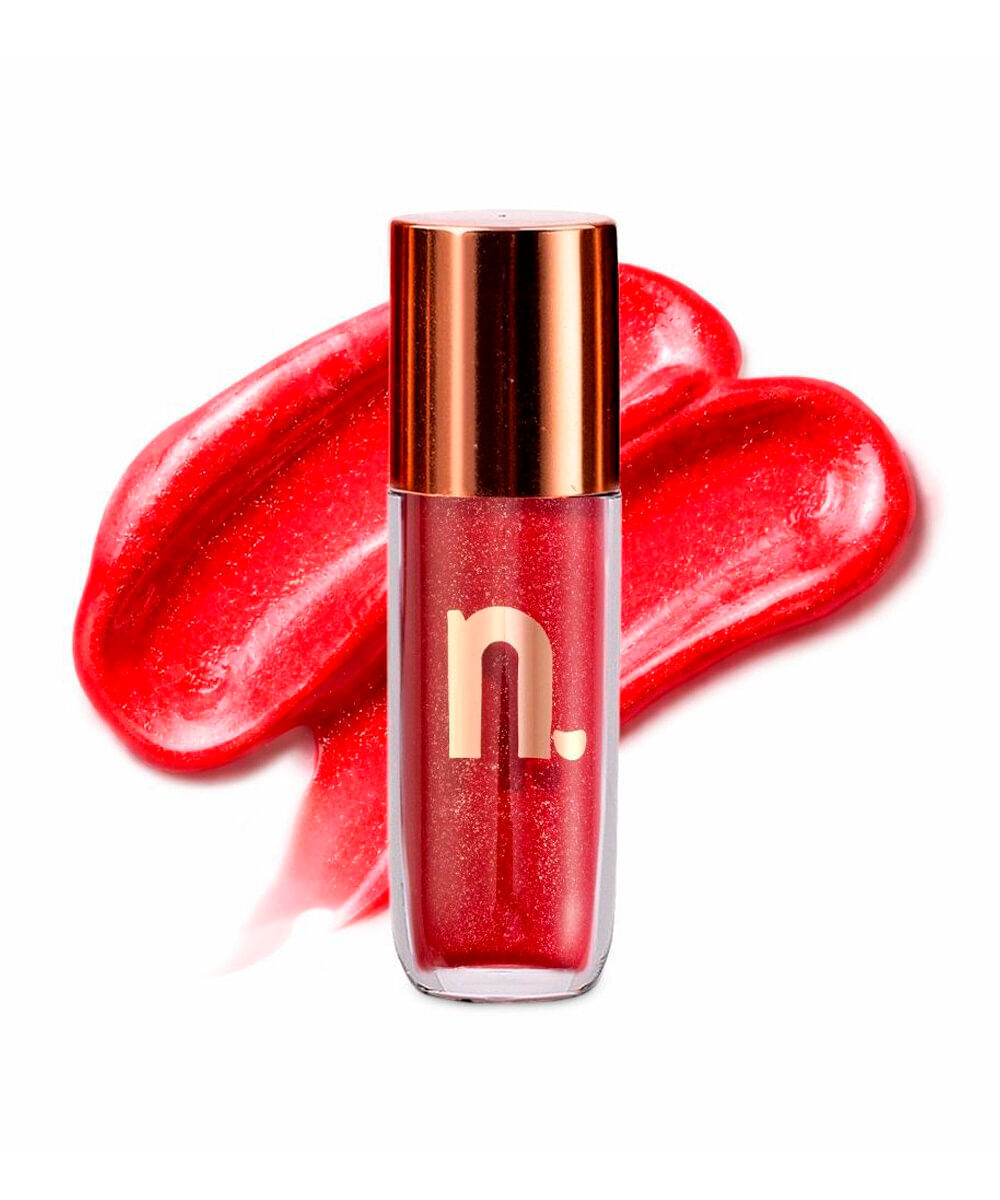 gloss labial nina makeup instant glow morango do amor gold edition