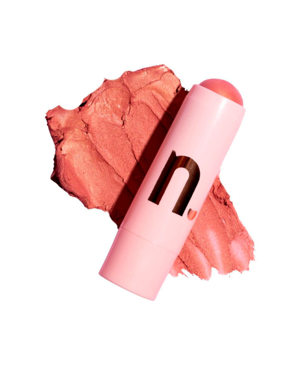 blush stick nina makeup multifunções peach glow