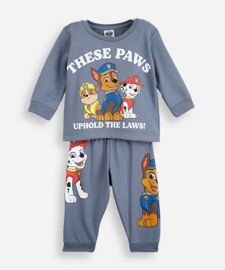 pijama longo infantil com algodão patrulha canina azul 1