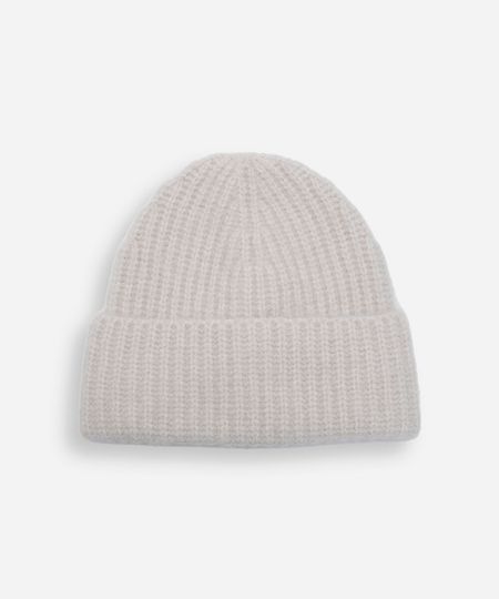 gorro de tricot chenille canelado cinza UNICO