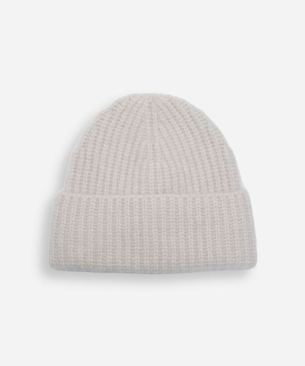 gorro de tricot chenille canelado cinza UNICO