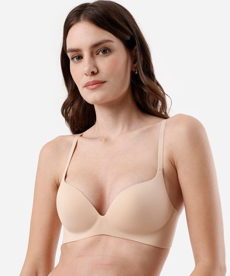 sutiã base feminino naked skin de poliamida selado bege 40