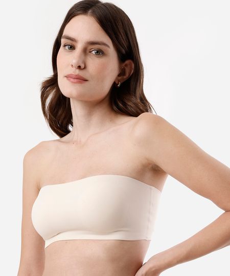 top faixa feminino naked skin com bojo removível bege P