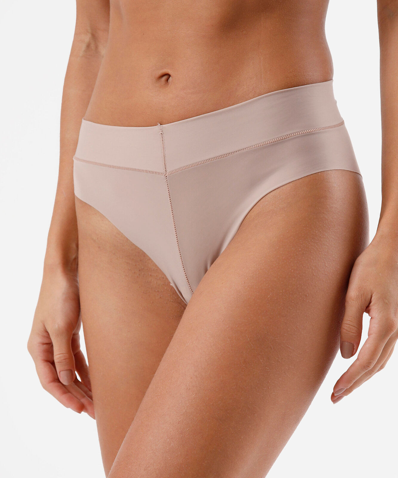 calcinha feminina cintura alta demillus bege