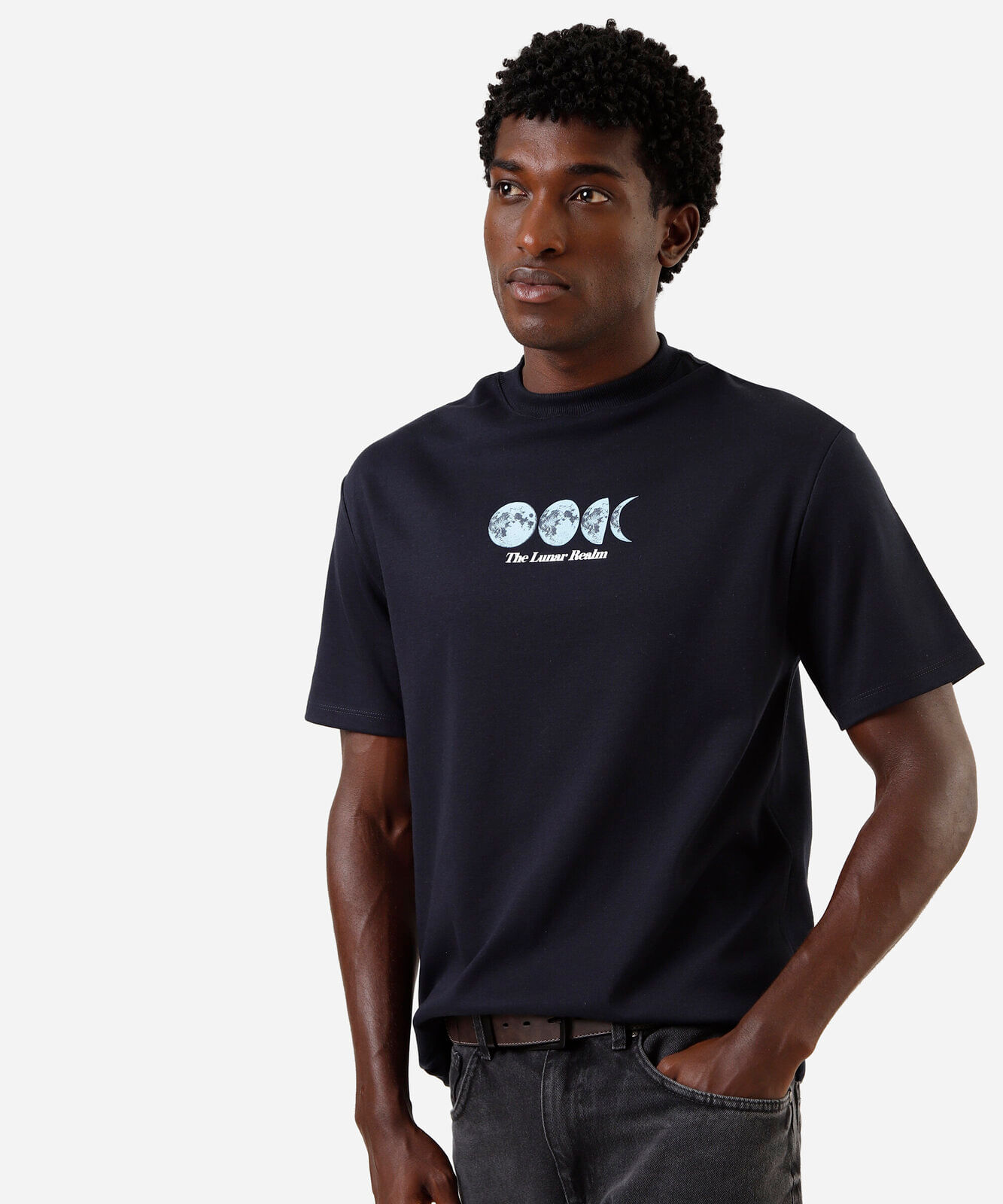 camiseta masculina estampada azul