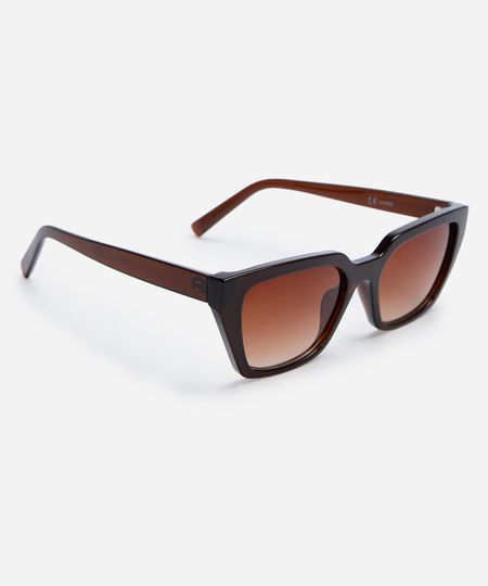 óculos de sol quadrado feminino marrom UNICO