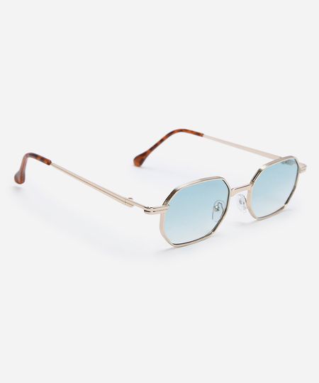 óculos de sol oval triton feminino dourado UNICO