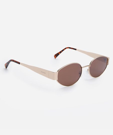 óculos de sol oval triton unissex dourado UNICO
