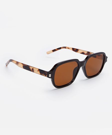 óculos de sol quadrado feminino marrom UNICO