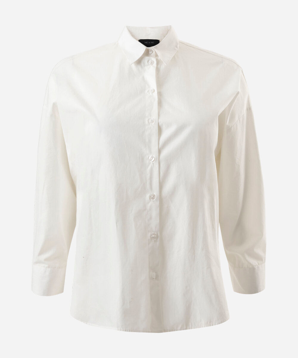 camisa oversized feminina de algodão manga longa plus size off white