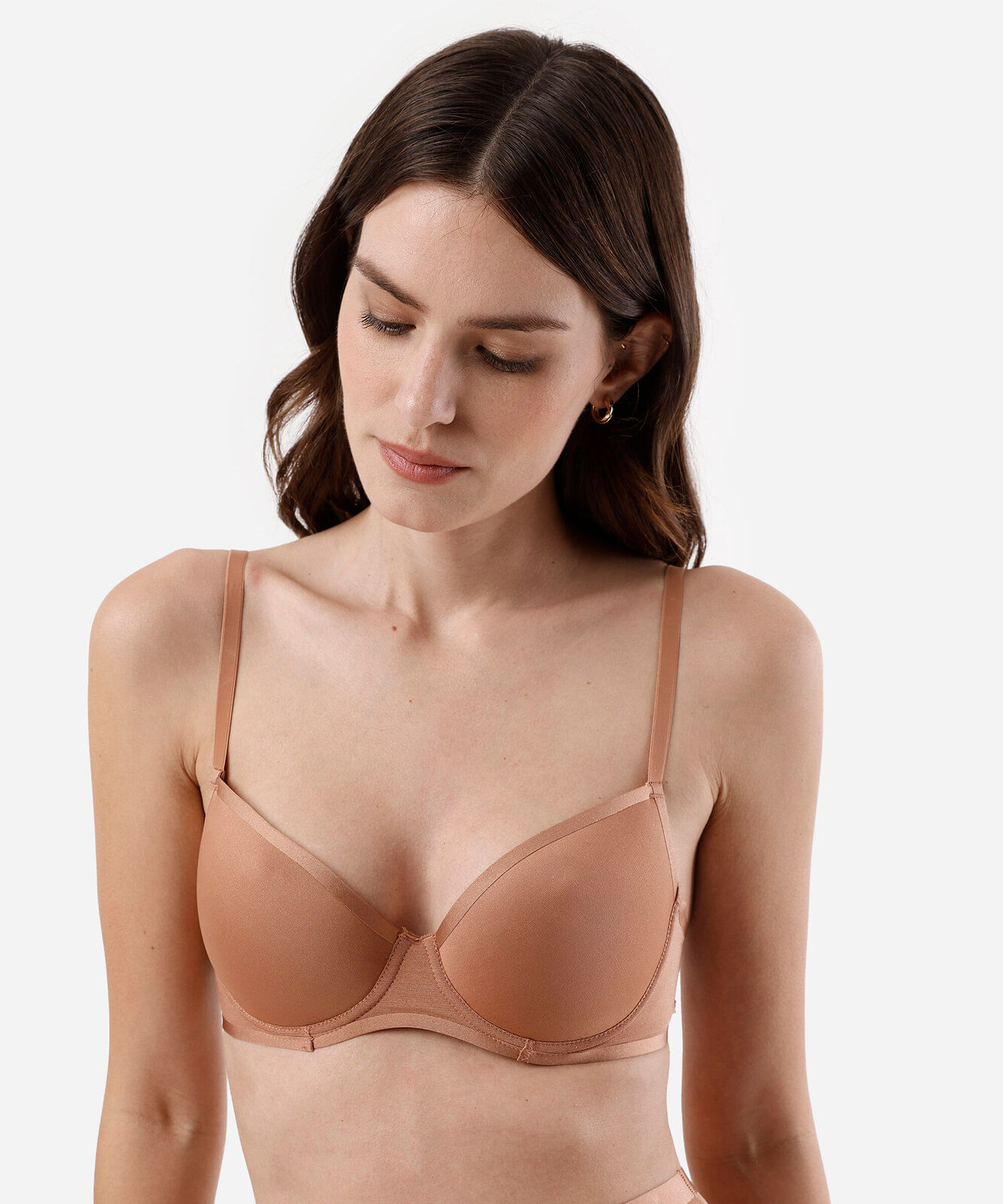 sutiã base feminino de poliamida marrom