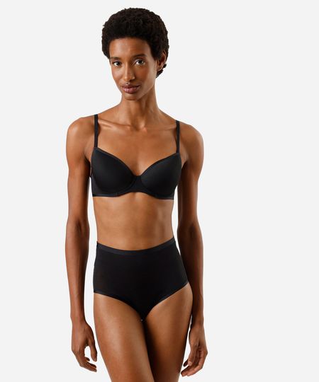 calcinha hot pant feminina de poliamida preta P