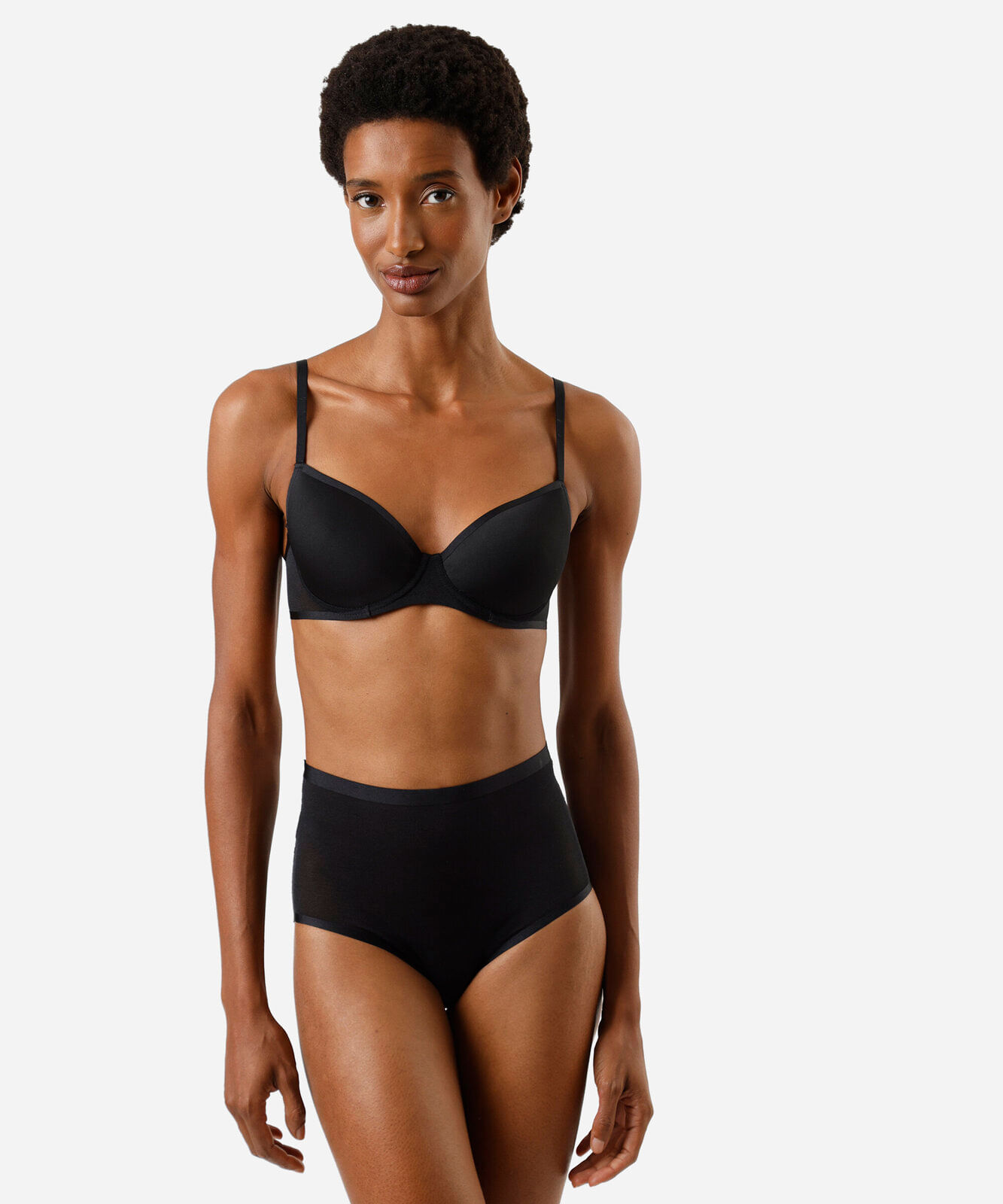 calcinha hot pant feminina de poliamida preta
