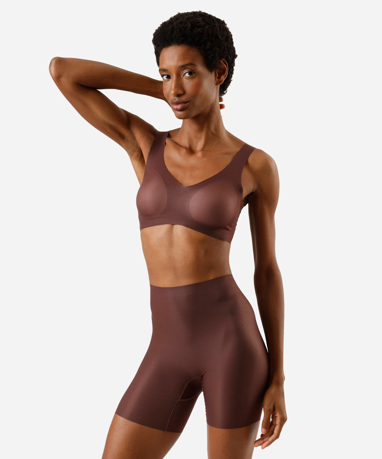 bermuda modeladora invisível feminina naked marrom
