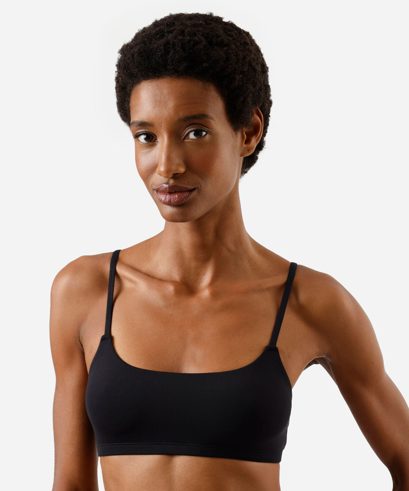 sutiã top faixa feminino de poliamida preto
