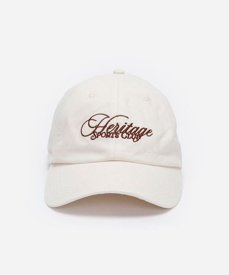 boné aba curva bordado off white UNICO