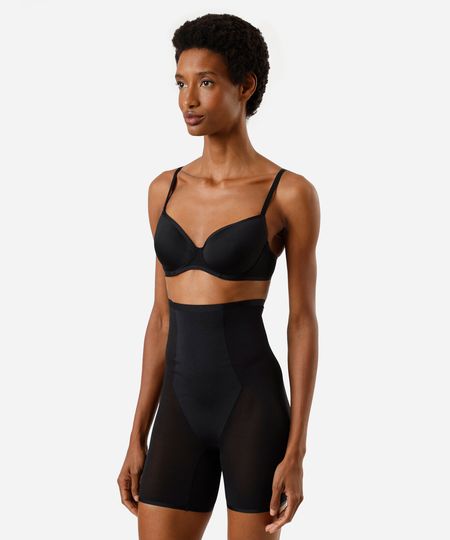 bermuda modeladora feminina de poliamida preta G