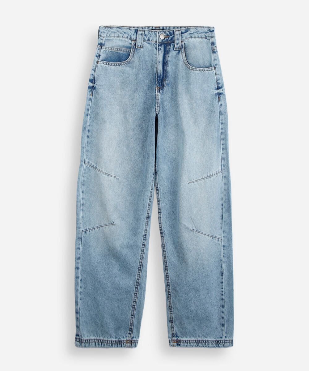 calça jeans barrel juvenil azul