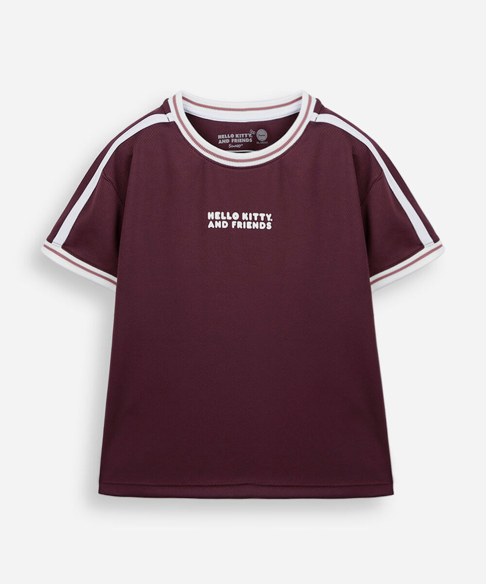 camiseta infantil esportiva hello kitty roxo