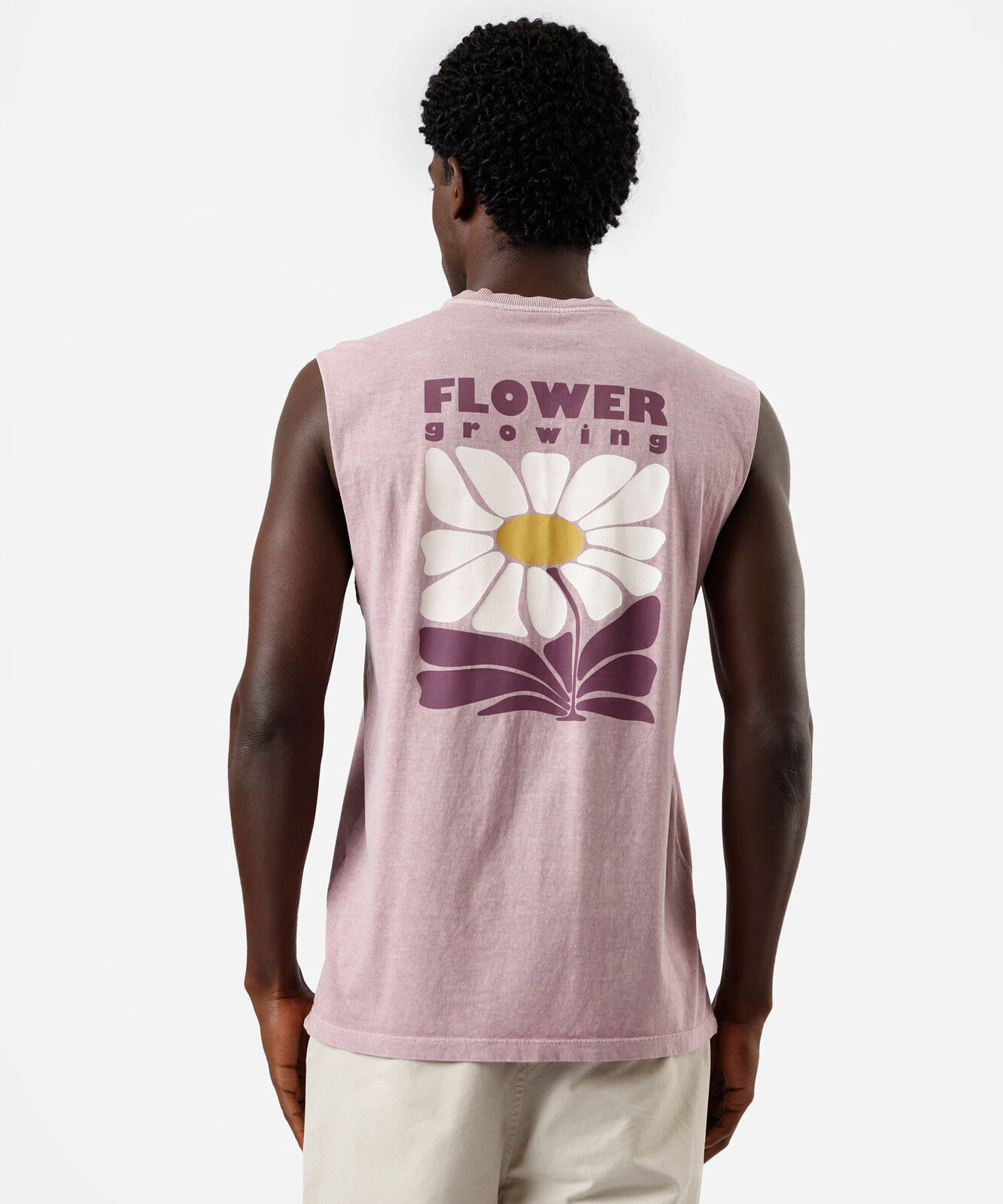 regata machão de algodão flower rosa