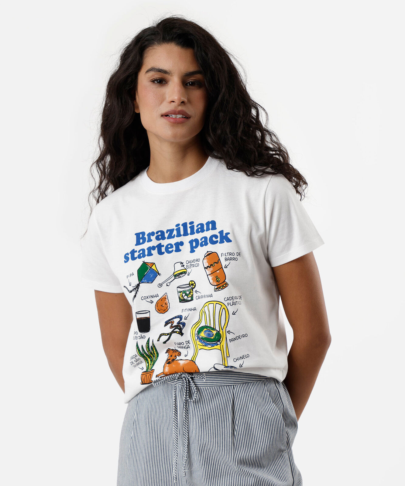 camiseta feminina brasil pack off white