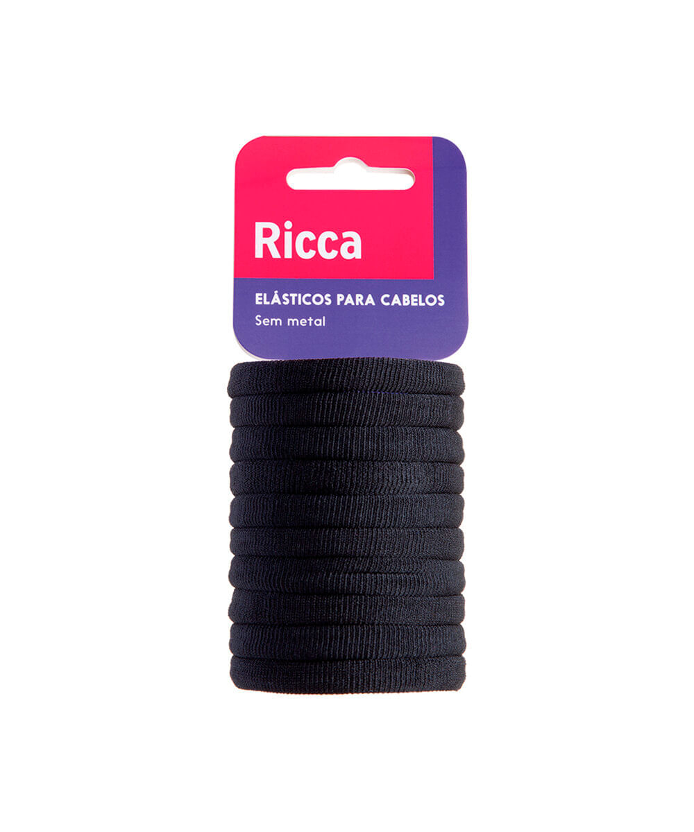kit de elásticos para cabelo ricca sem metal preto