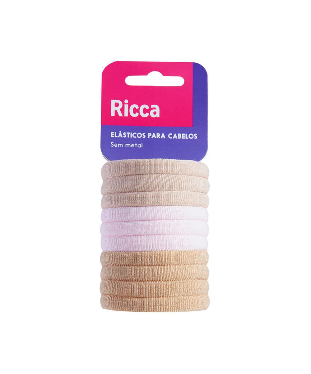 kit de 10 elásticos para cabelo ricca médio blondie colorido