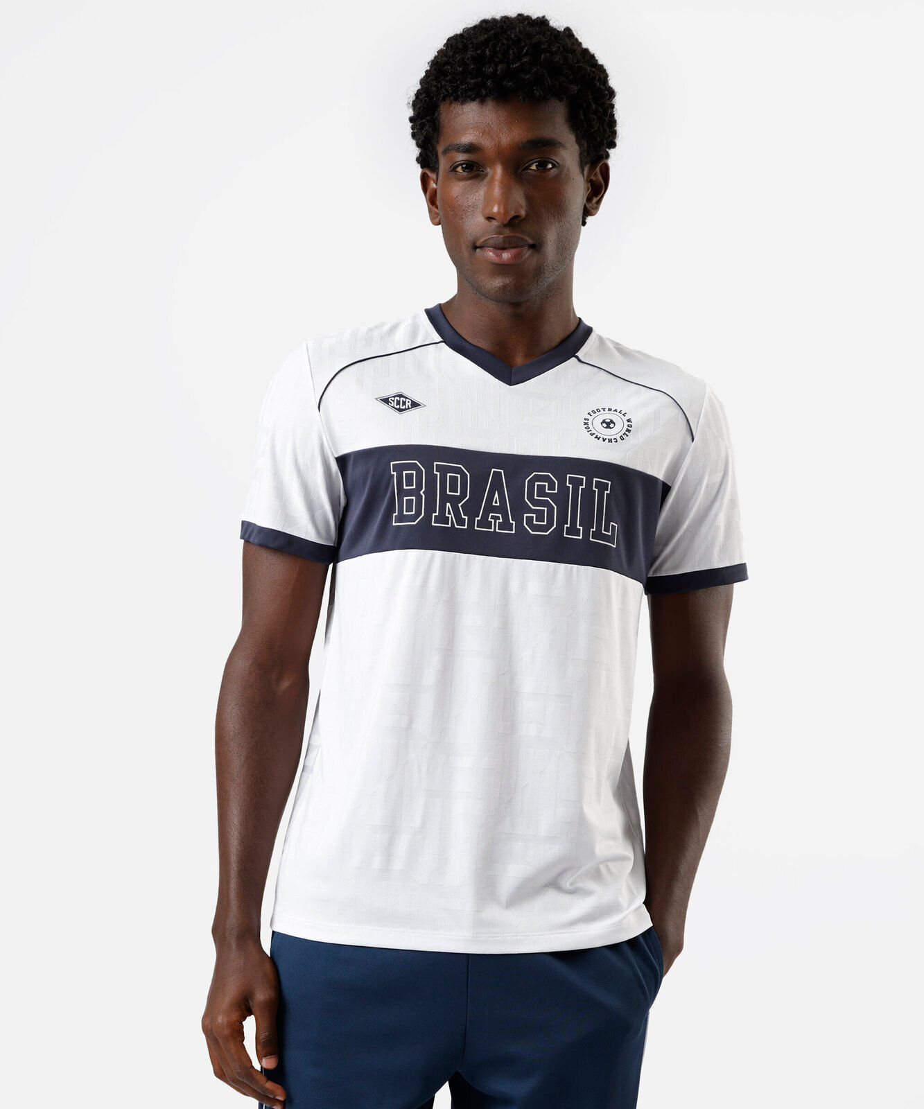 camiseta esportiva masculina manga curta brasil branca