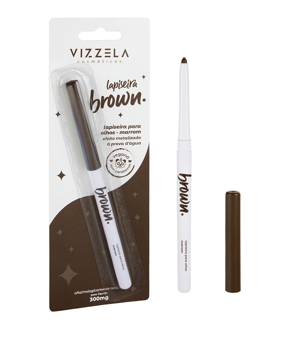 lapiseira vizzela para olhos brown marrom efeito metalizado