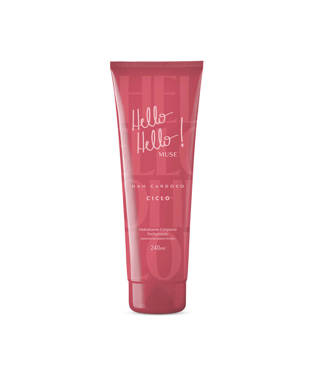 hidratante corporal feminino hello hello muse ciclo by nah cardoso 240ml